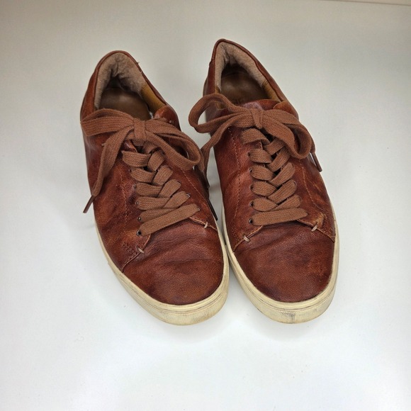 Frye Ivy Low Lace Cognac Brown Leather Sneakers Women's Size 7.5 - Picture 2 of 5
